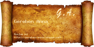 Gereben Anna névjegykártya